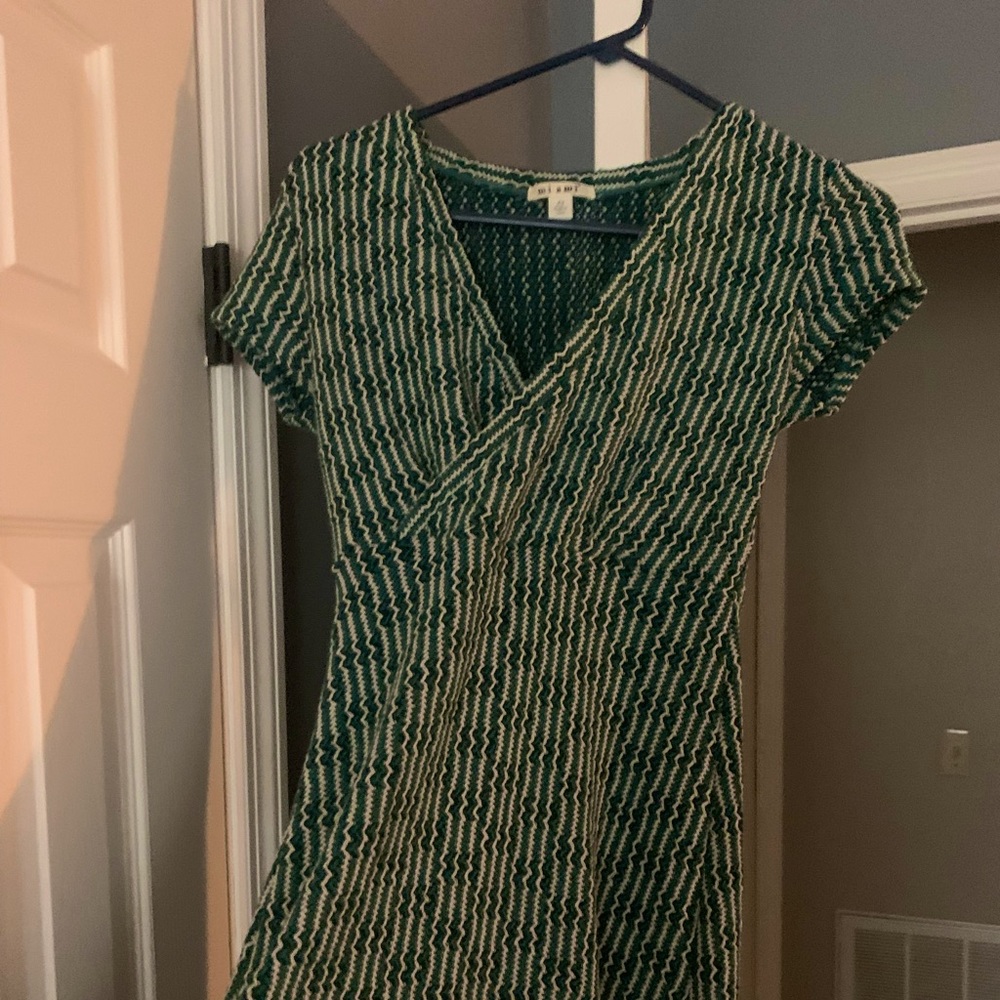 Francesca’s Green Knit/Crochet Mini Dress